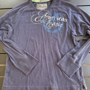 BIG & TALL American Eagle Thermal Graphic Design Blue Size XXL GUC